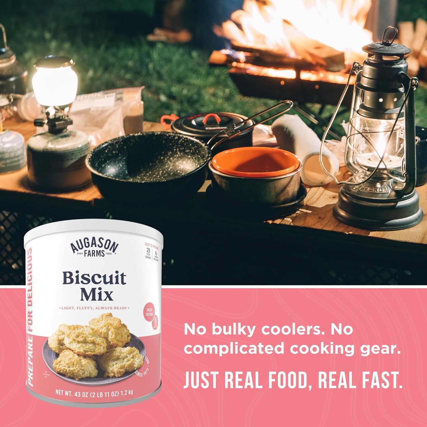 Buttermilk Biscuit Mix Can Emergency Food Supply, 29 Servings, 10 Year Shelf Life - Biscuit Mix Just Add Water and Baking Powder