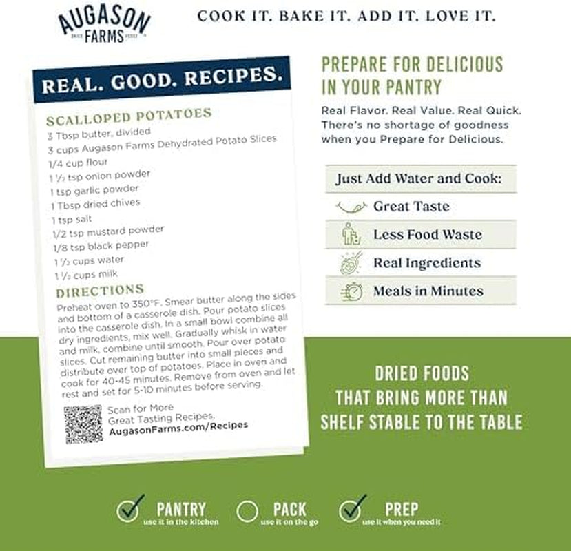 Dehydrated Potato Slices Emergency Food Supply, 15 Servings, 25 Year Shelf Life, Certified Gluten Free Sliced Potatoes - Dehydrated Meals, Survival Food Camping Essentials Can