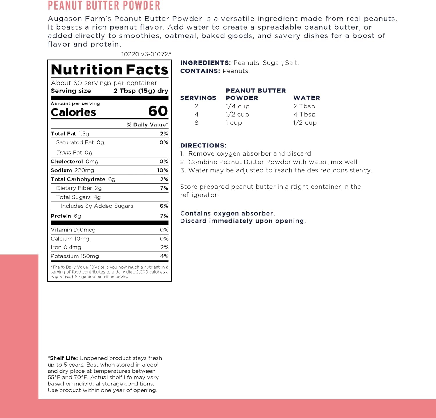 Peanut Butter Powder 2 Lbs No. 10 Can