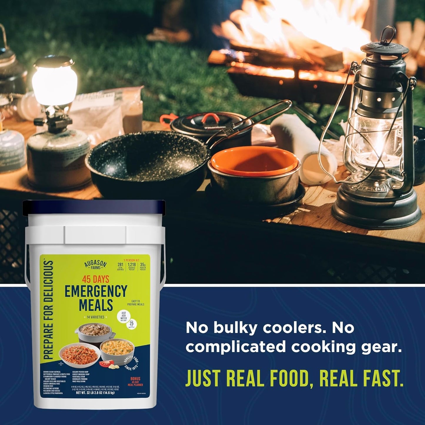 45 Day Emergency Food Supply Kit, Dehydrated Meal Survival Food Bucket