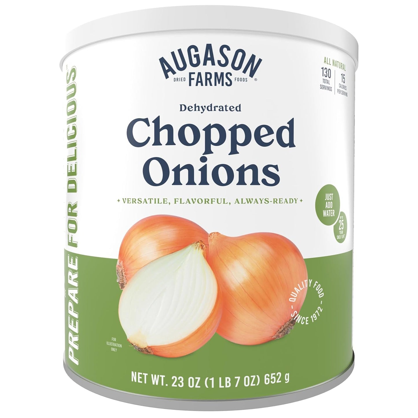 Dehydrated Chopped Onions Can, Emergency Food Supply, Everyday Meals, 130 Servings