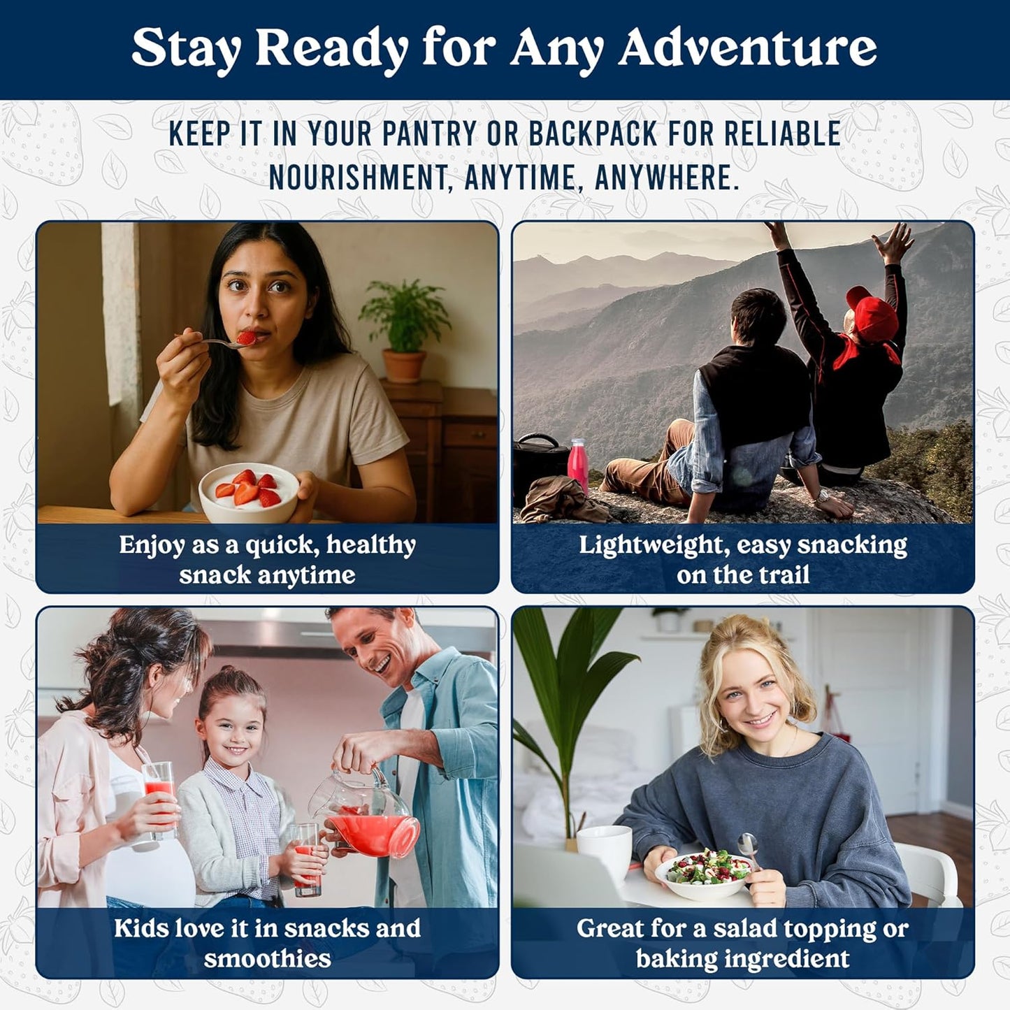 Freeze Dried Sliced Strawberries Can - Gluten Free Snack for Baking, Smoothies, and Emergency Storage - Healthy Individual Fruit Snacks – 6.5 Ounces (18 Servings)