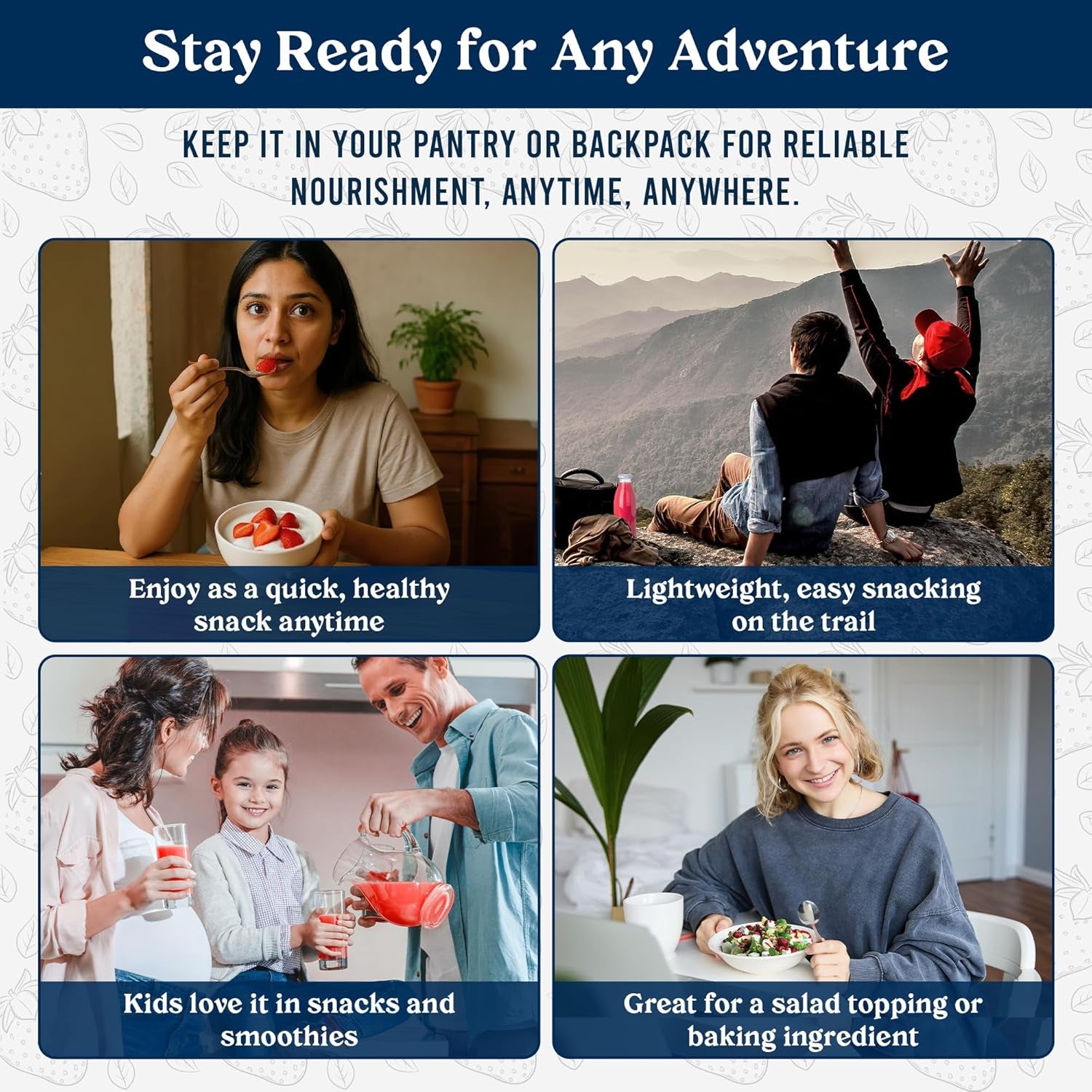 Freeze Dried Sliced Strawberries Can - Gluten Free Snack for Baking, Smoothies, and Emergency Storage - Healthy Individual Fruit Snacks – 6.5 Ounces (18 Servings)