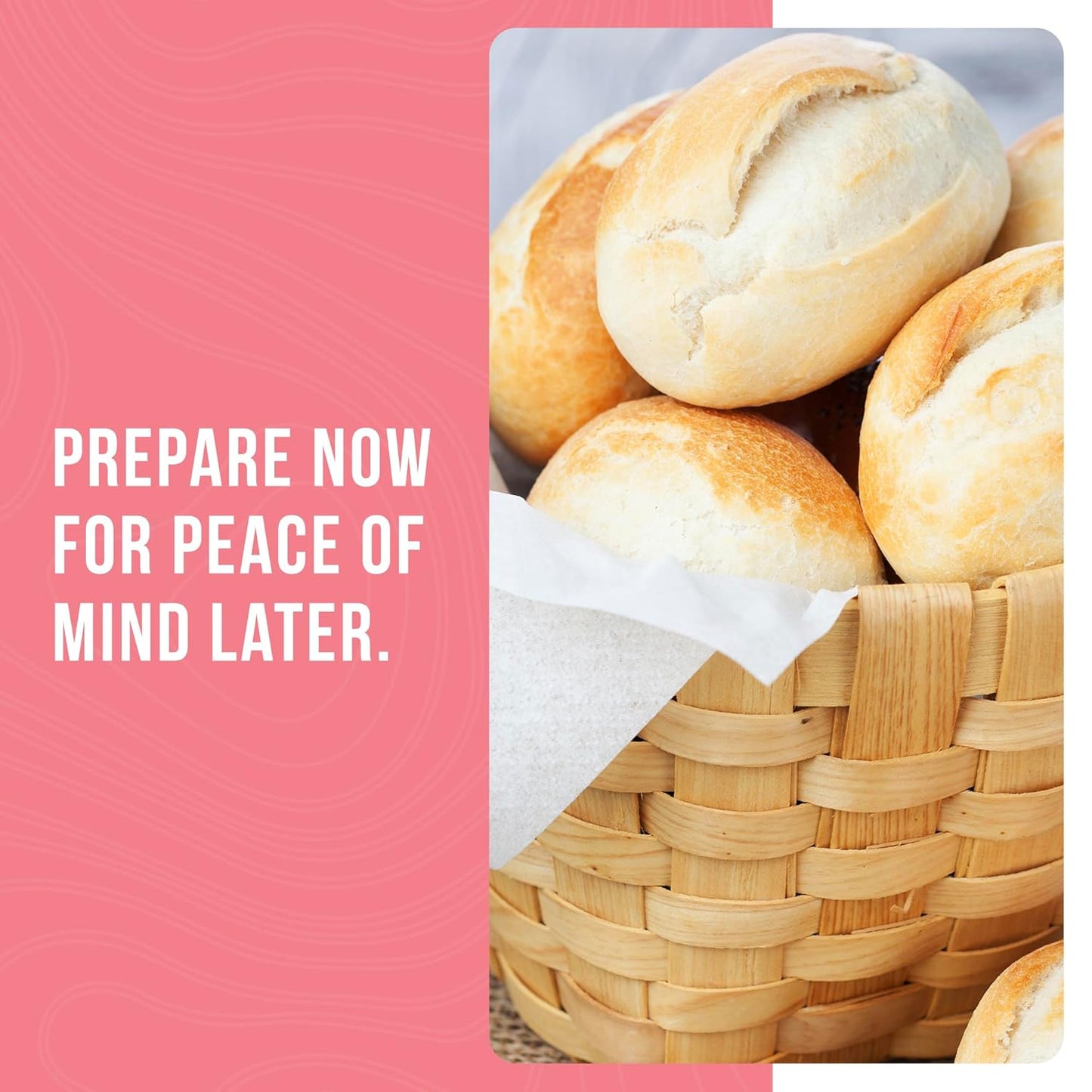 Bread and Roll Mix Can Emergency Food Supply, 48 Servings, 10 Year Shelf Life - Makes 6 Loaves or 72 Bread Rolls for Prepared Meals Ready to Eat