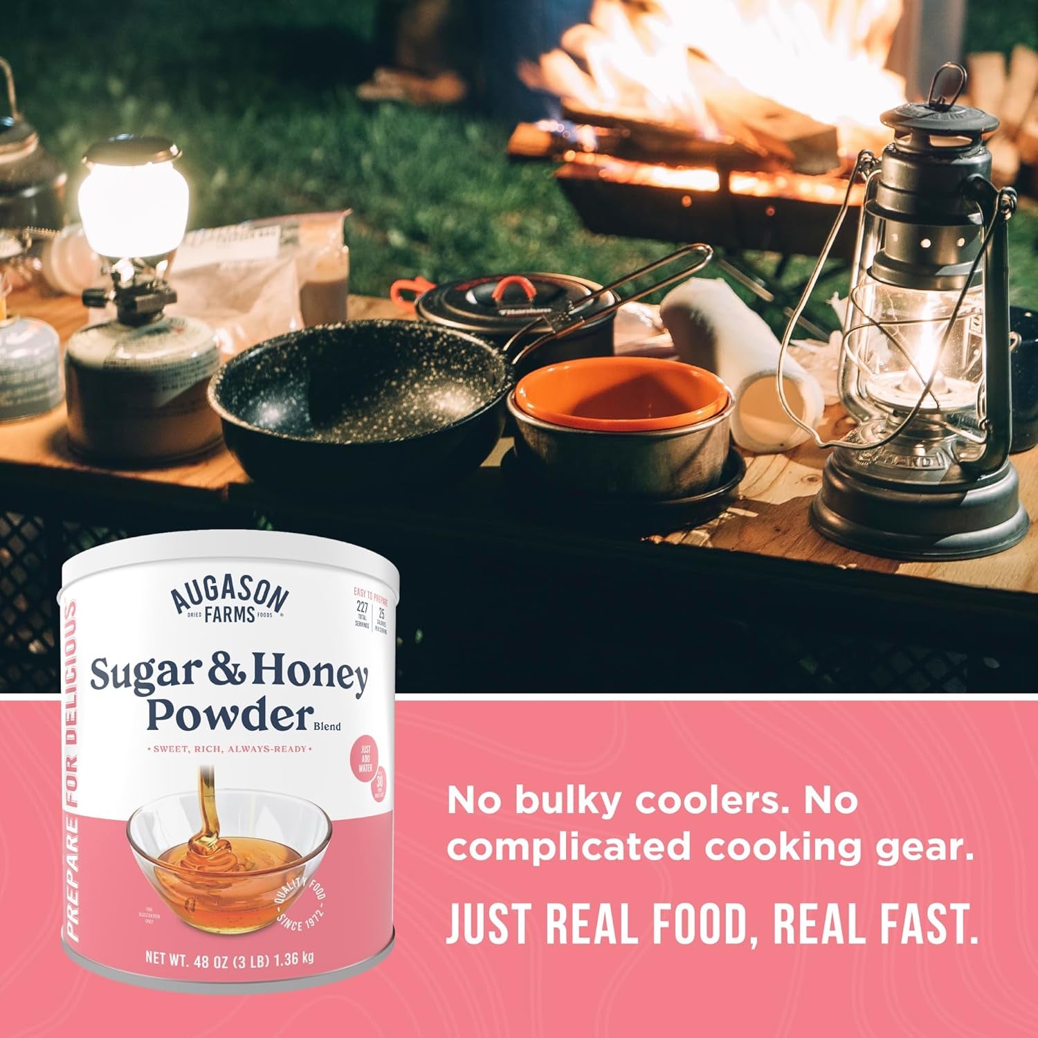 Sugar and Honey Powder Mix Can Emergency Food Supply, 227 Servings, 30 Year Shelf Life - Dry Honey and Sugar Powder Blend Sweetener for Baking and Cooking