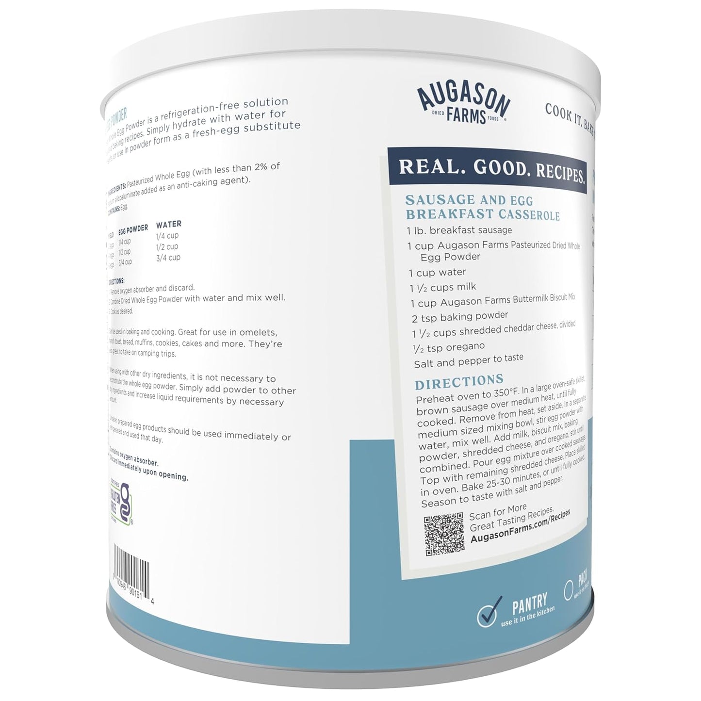 Dried Whole Egg Powder Can - Pasteurized Eggs for Kitchen Use, Baking Meals & Daily Use - Emergency Food Storage - Long Shelf Life Powdered Eggs - 85 Servings