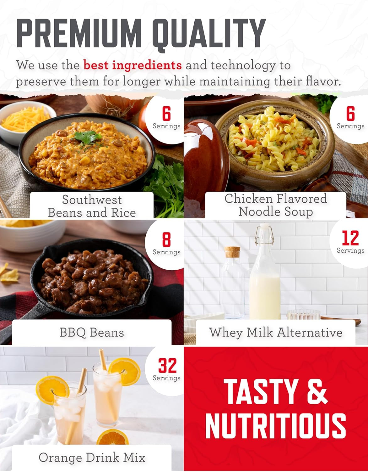 Emergency Food Supply - 132 Servings, Survival Bucket, Dehydrated & Freeze Dried Protein Meals, Camping Essentials, Ready to Eat Disaster Prepping Supplies,Up to 25 Year Shelf Life