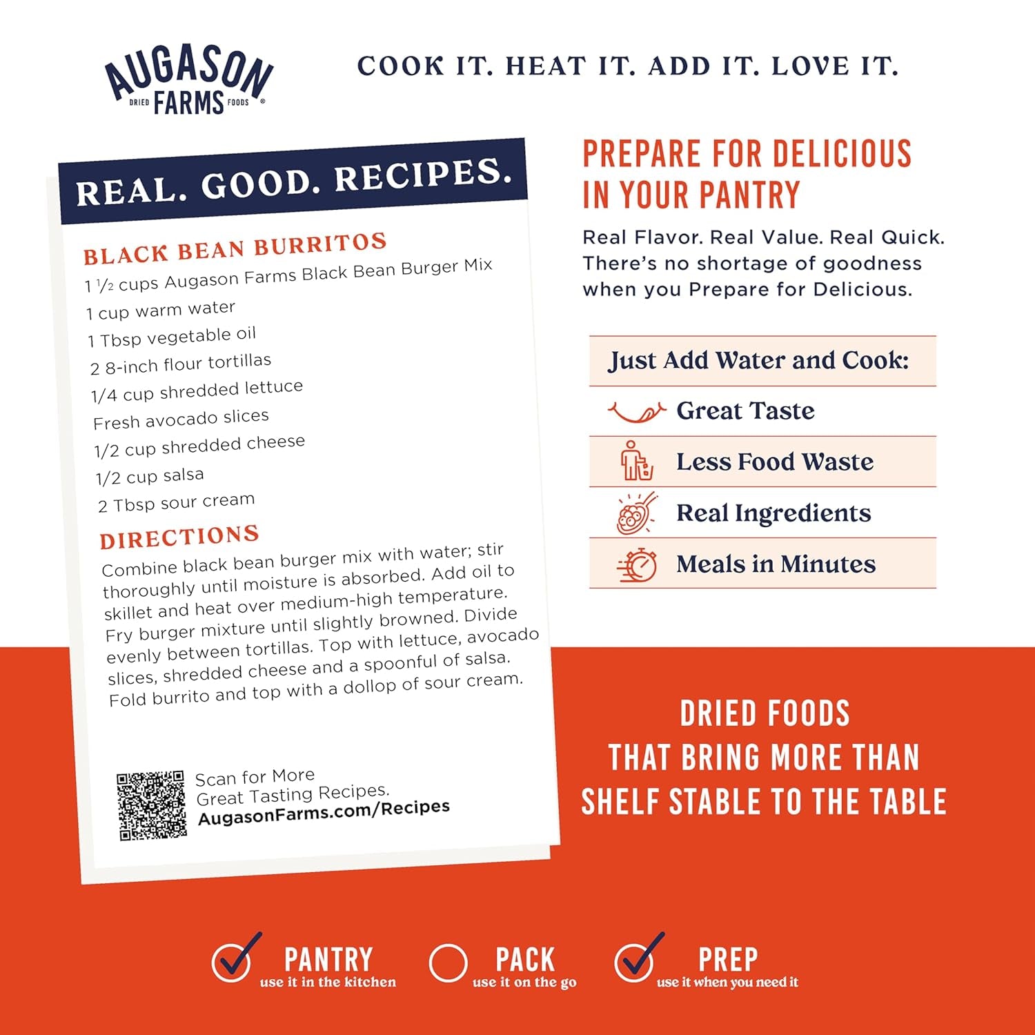 Black Bean Burger Mix Can, Certified Gluten Free, Emergency Food Supply, Everyday Meals, 38 Servings