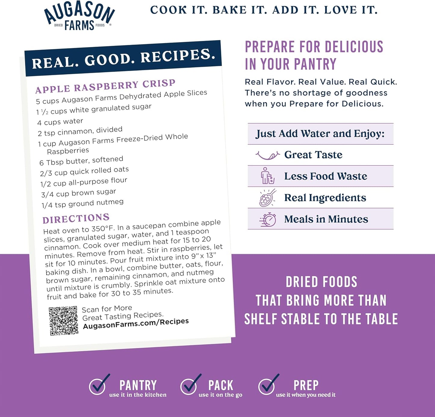 Dehydrated Apple Slices Can - Gluten Free Survival Food with Long Shelf Life - Emergency Food Supply for Camping, Prep & Everyday Meals - 20 Servings