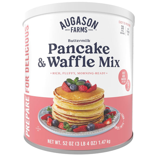 Buttermilk Pancake and Waffle Mix Can Emergency Food Supply, 33 Servings, 10 Year Shelf Life - Waffle and Pancake Mix Just Add Water, Instant Breakfast Food