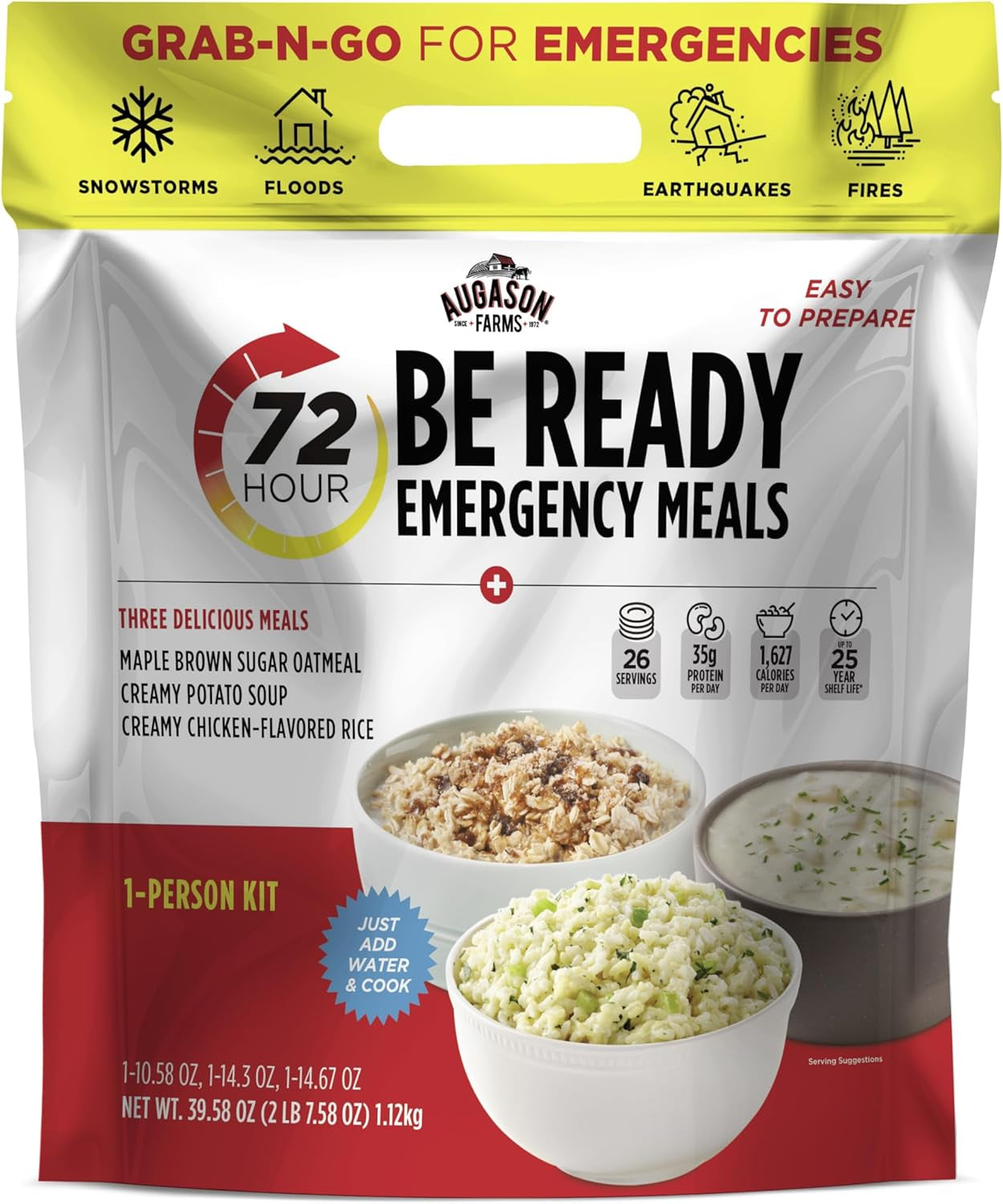 72-Hour Be Ready Emergency Meal Kit, White, Small