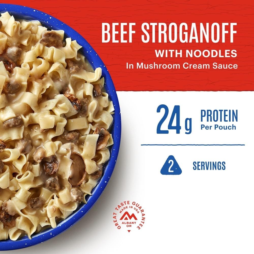 Beef Stroganoff with Noodles | Freeze Dried Backpacking & Camping Food | 2 Servings