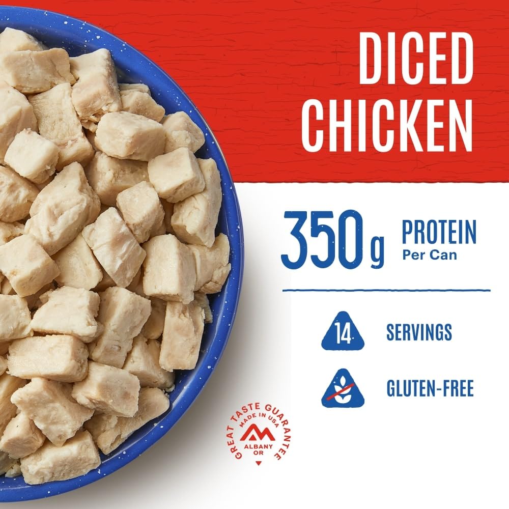 Diced Chicken #10 Can Freeze Dried Survival & Emergency Food Gluten-Free 14 Servings