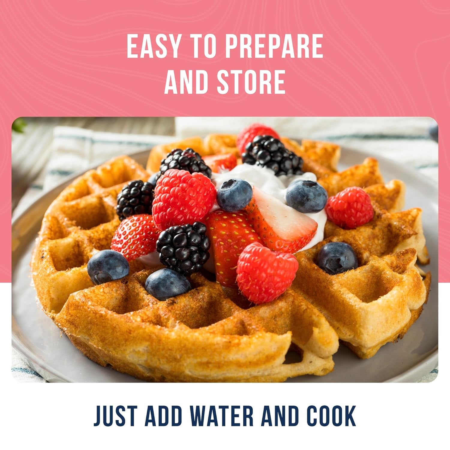 Buttermilk Pancake and Waffle Mix Can Emergency Food Supply, 33 Servings, 10 Year Shelf Life - Waffle and Pancake Mix Just Add Water, Instant Breakfast Food