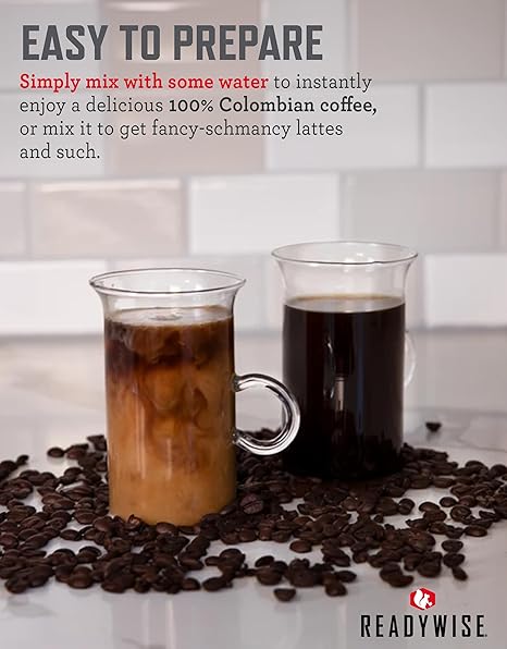 Emergency Food Supply - 360 Servings Freeze Dried Coffee Bucket, Survival Food, Instant Coffee Packets for Backpacking, Camping Essentials & Prepping Supplies, up to 15 Year Shelf Life