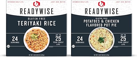 Emergency Food Supply - 48 Servings Gluten Free Entrées, 2 Boxes, Freeze Dried Survival Prepper Food & Dehydrated Meals, Camping Essentials for Backpacking, up to 25 Year Shelf Life