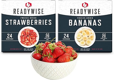 Emergency Food Supply - 48 Servings Freeze Dried Fruits, 2 Boxes, Dehydrated Meals, Survival Prepper Food & Supplies, Camping Essentials for Backpacking & Hiking, up to 25 Year Shelf Life