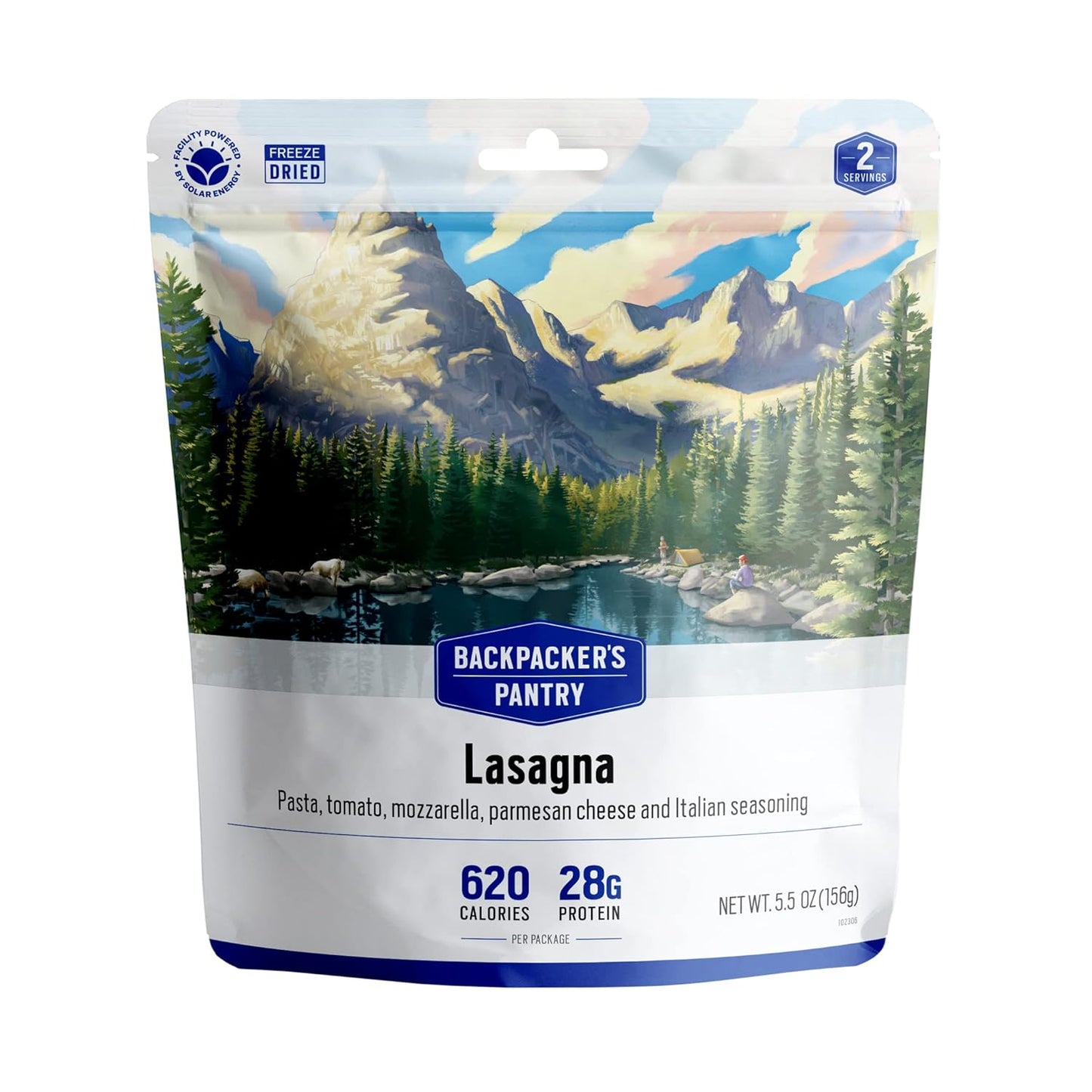 Lasagna - Freeze Dried Backpacking & Camping Food - Emergency Food - 28 Grams of Protein, Vegetarian - 1 Count