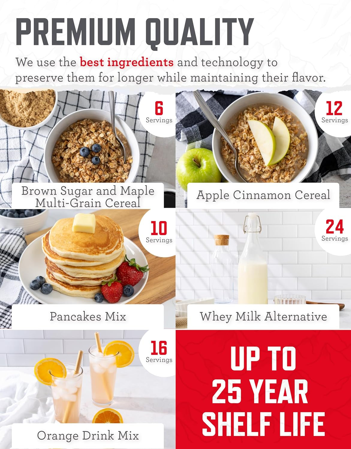 Emergency Food Supply - 100 Servings Favorites Bucket, Protein Meals, Dehydrated & Freeze Dried Survival Food, Backpacking, Camping Essentials & Prepping Supplies, up to 25 Year Shelf Life