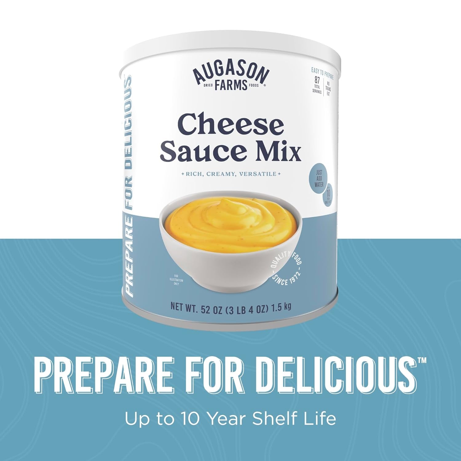Cheese Sauce Mix Can Emergency Food Supply, 87 Servings, 10 Year Shelf Life - Shelf Stable Cheddar Cheese Powder Canned Food