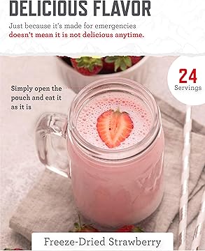 Emergency Food Supply - 48 Servings Freeze Dried Fruits, 2 Boxes, Dehydrated Meals, Survival Prepper Food & Supplies, Camping Essentials for Backpacking & Hiking, up to 25 Year Shelf Life