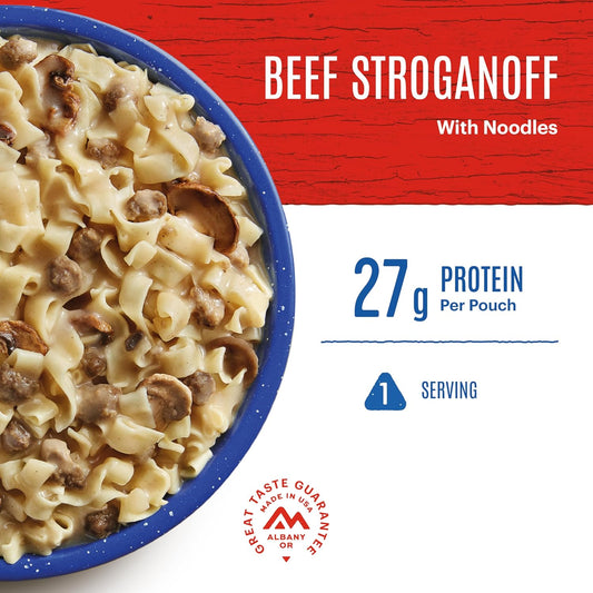 Beef Stroganoff Pro-Pak | High Protein | Freeze-Dried Camping Meal | No Artificial Flavors, Colors or Preservatives | 1 Serving