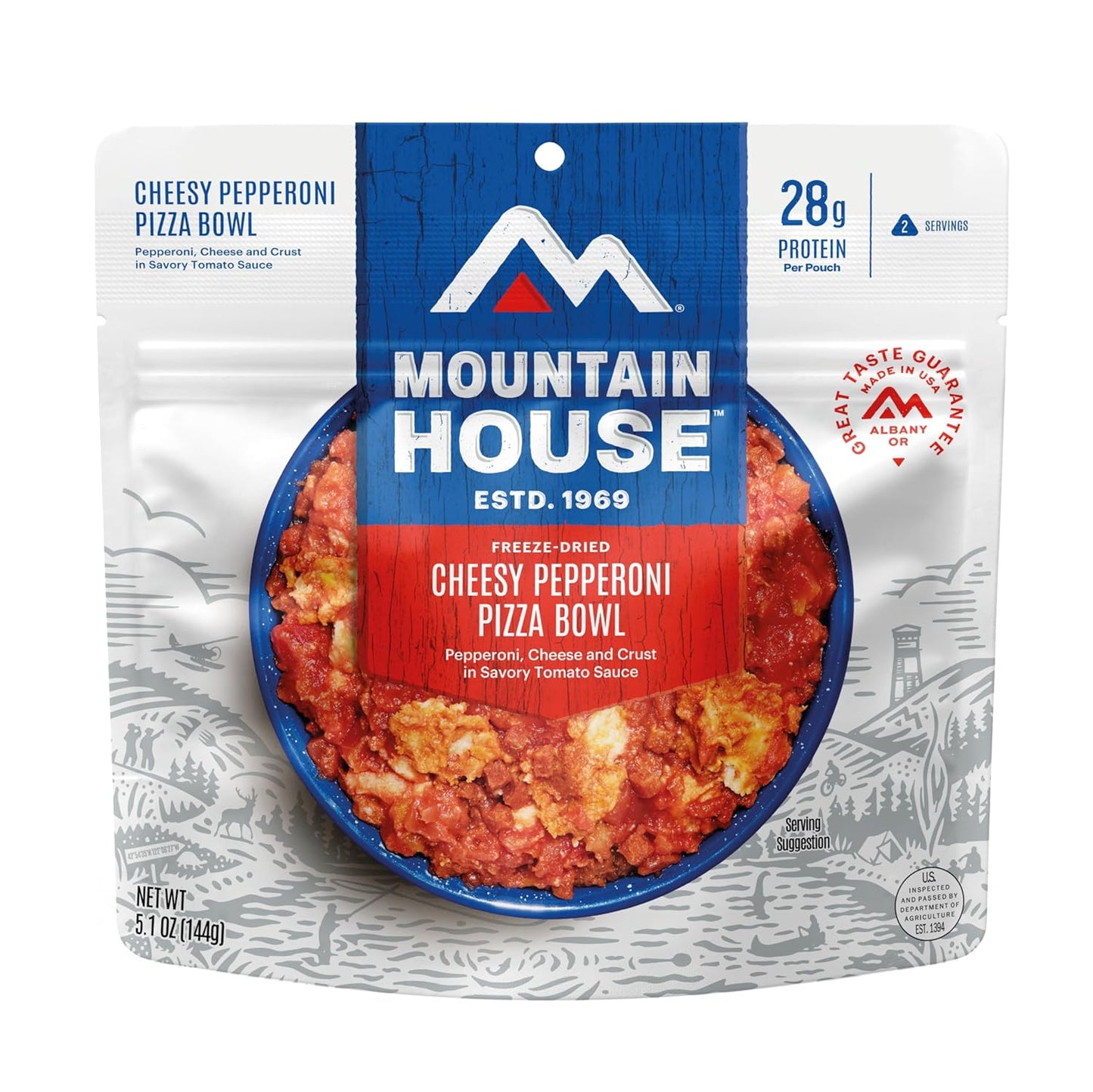 Cheesy Pepperoni Pizza Bowl | Freeze Dried Backpacking & Camping Food | 2 Servings