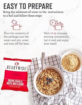 Emergency Food Supply - 120 Servings Breakfast Bucket, Freeze Dried & Dehydrated Meals, Survival Food Kit for Backpacking, Camping Essentials & Prepping Supplies, up to 25 Year Shelf Life