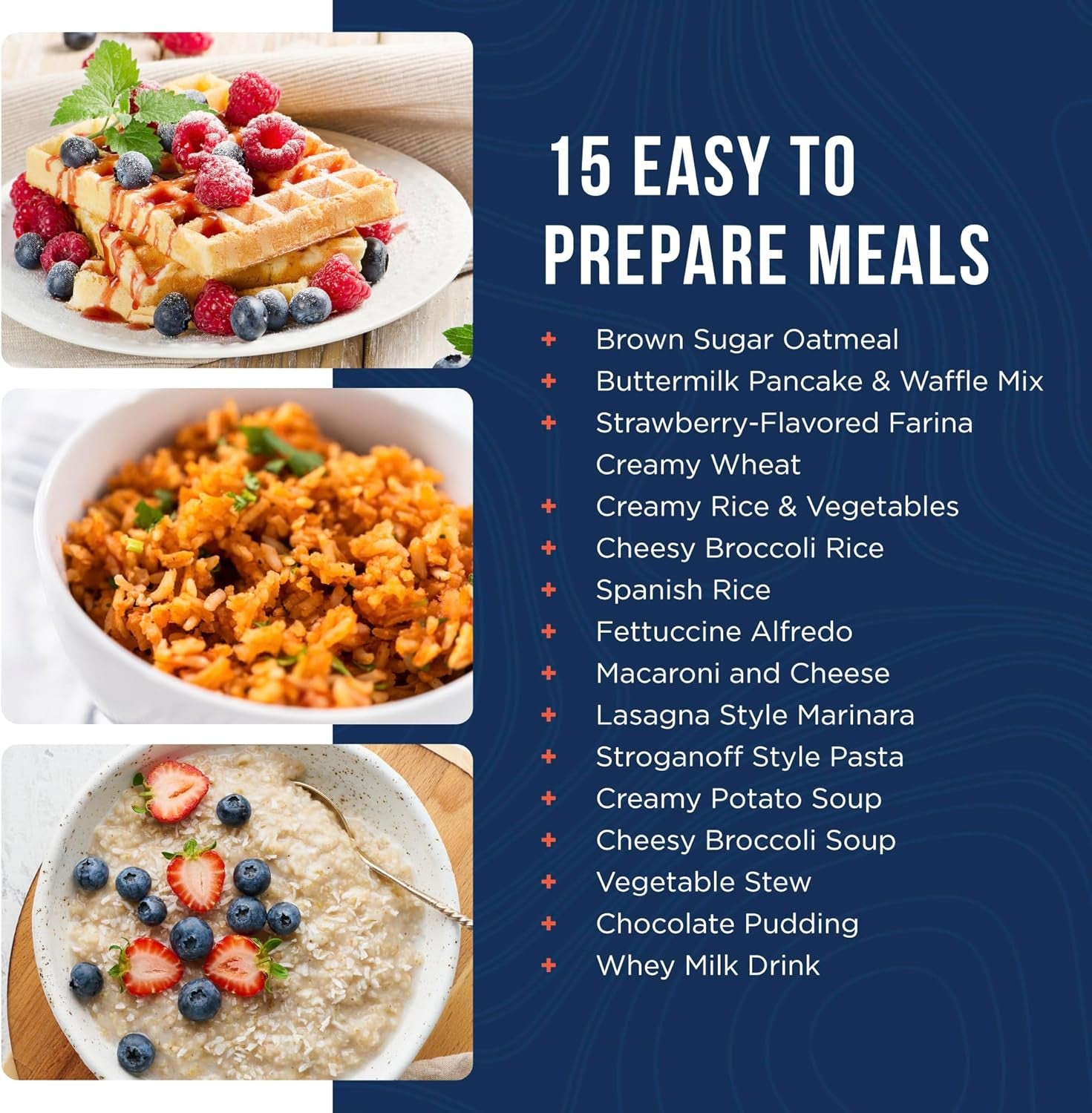 Breakfast and Dinner Variety Kit, Emergency Food Supply Dehydrated Meal Survival Bucket - 119 Servings