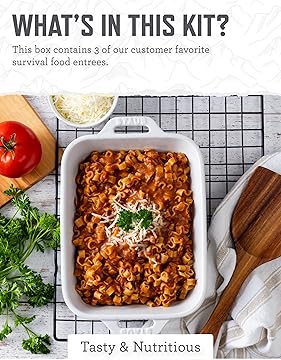 Emergency Food Supply - 18 Servings Favorites Box, Survival Food Kit with Freeze Dried Prepper Food & Dehydrated Meals, Camping Essentials for Backpacking & Hiking, up to 25 Year Shelf Life