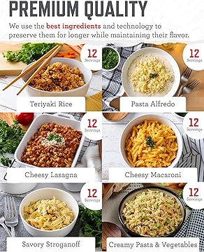 Emergency Food Supply - 120 Servings Favorites Sample Bucket, Survival Food Kit, Freeze Dried Prepper Food & Dehydrated Meals for Camping Essentials & Backpacking, up to 25 Year Shelf Life