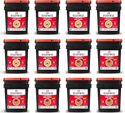 Emergency Food Supply - 1440 Servings Breakfast & Entrée Buckets, Protein Meals & Freeze Dried Bulk Food, Survival Kit for Backpacking & Camping Essentials, up to 25 Year Shelf Life