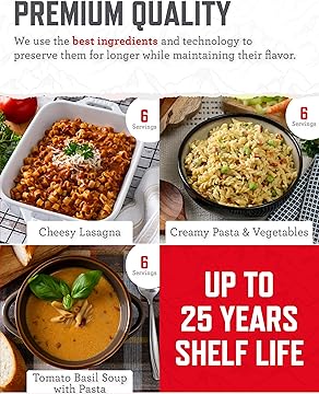 Emergency Food Supply - 18 Servings Favorites Box, Survival Food Kit with Freeze Dried Prepper Food & Dehydrated Meals, Camping Essentials for Backpacking & Hiking, up to 25 Year Shelf Life