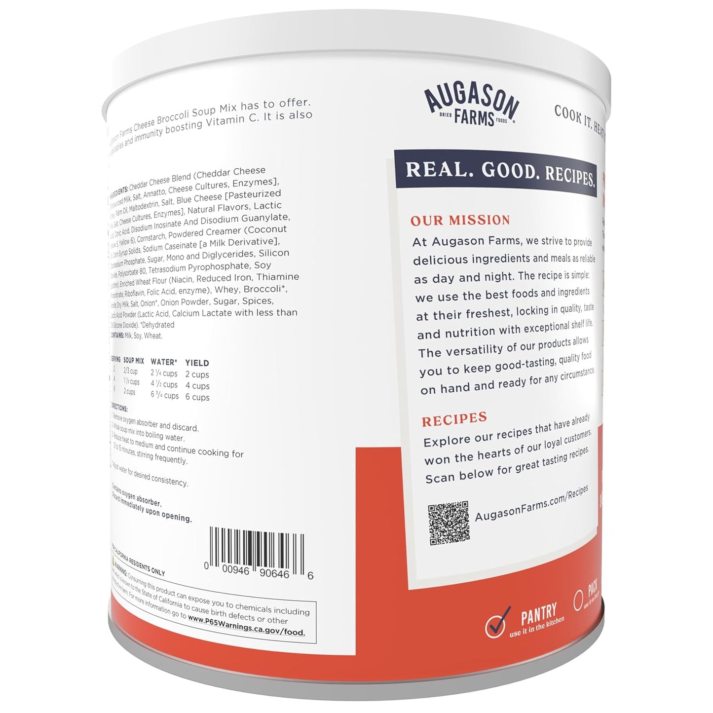 Cheesy Broccoli Soup Mix Can, Emergency Food Supply, Everyday Meals, 38 Servings