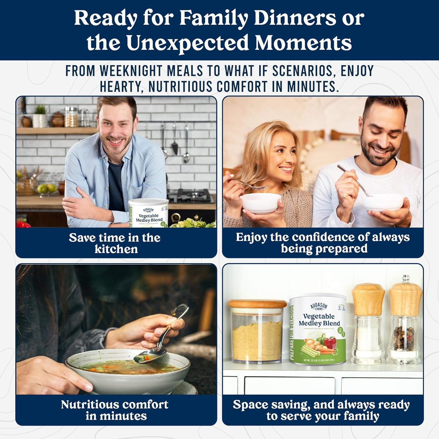 Vegetable Medley Blend Can - Dehydrated Mixed Veggies - Gluten Free Emergency Food Supply with Long Shelf Life for Survival, Disaster Prep & Everyday Meals - 131 Servings