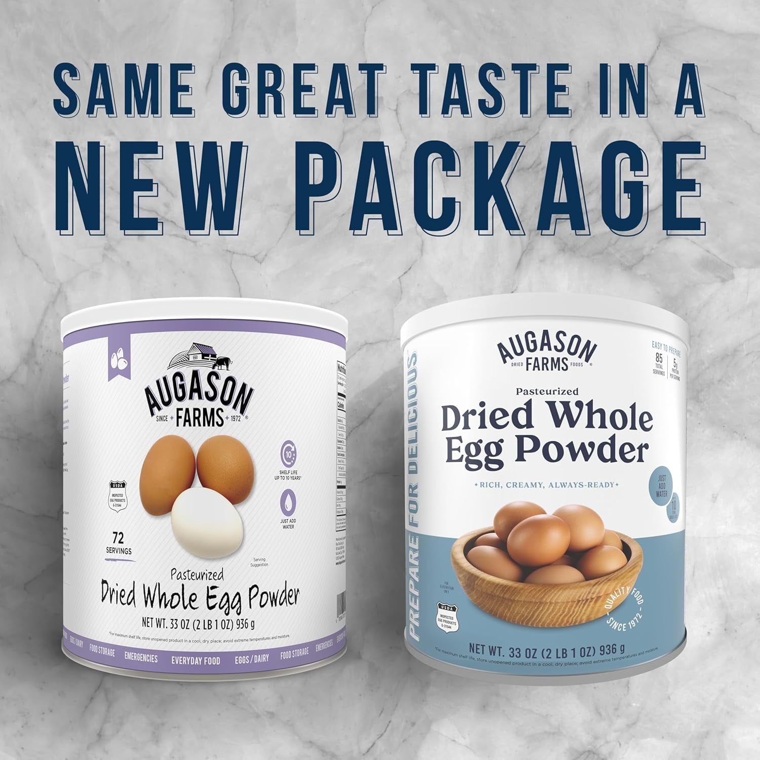 Dried Whole Egg Powder Can - Pasteurized Eggs for Kitchen Use, Baking Meals & Daily Use - Emergency Food Storage - Long Shelf Life Powdered Eggs - 85 Servings