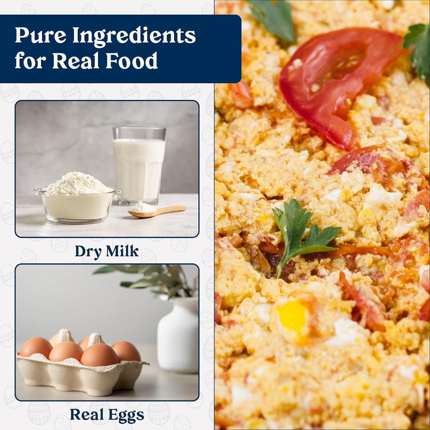 Pasteurized Scrambled Egg Mix Can – Emergency Food Supply, Dehydrated Scrambled Egg for Baking & Camping - Gluten Free Survival Food with Long Shelf Life - 57 Servings