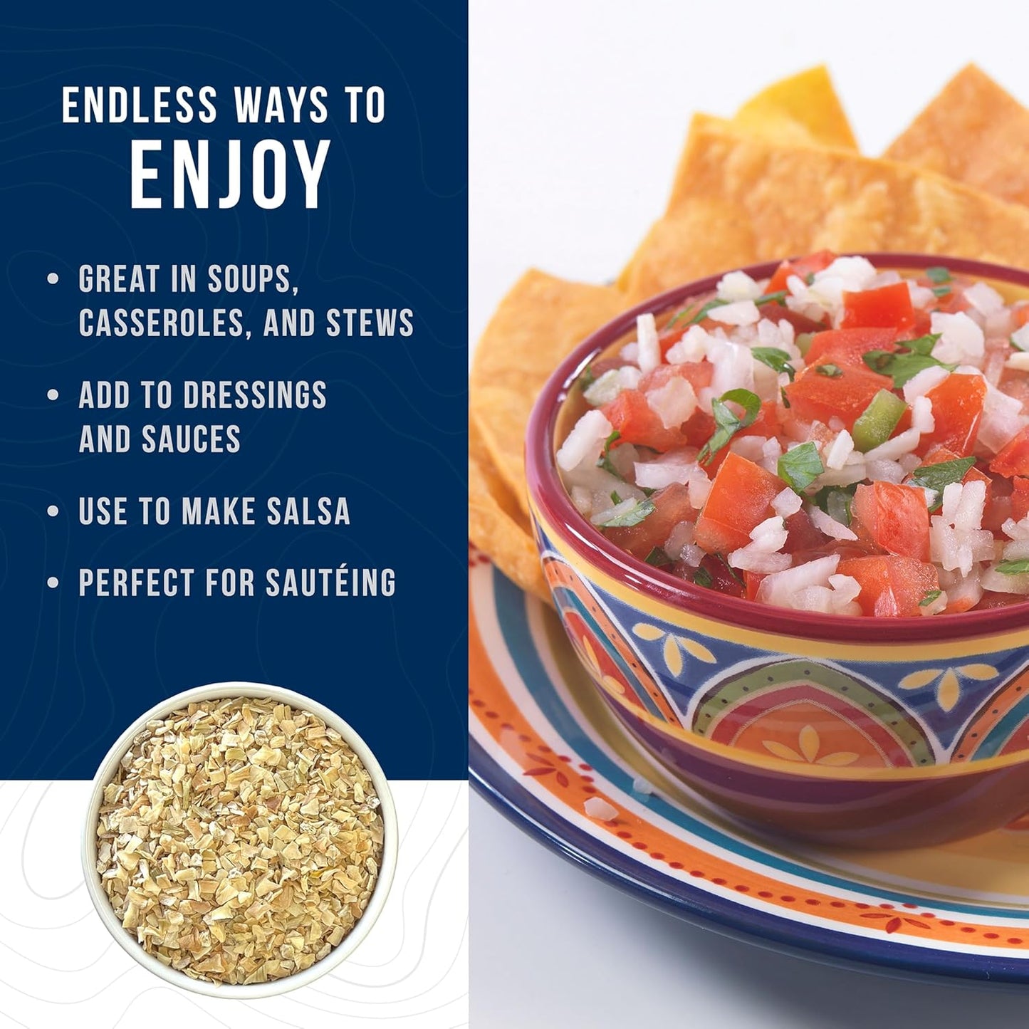 Dehydrated Chopped Onions Can, Emergency Food Supply, Everyday Meals, 130 Servings