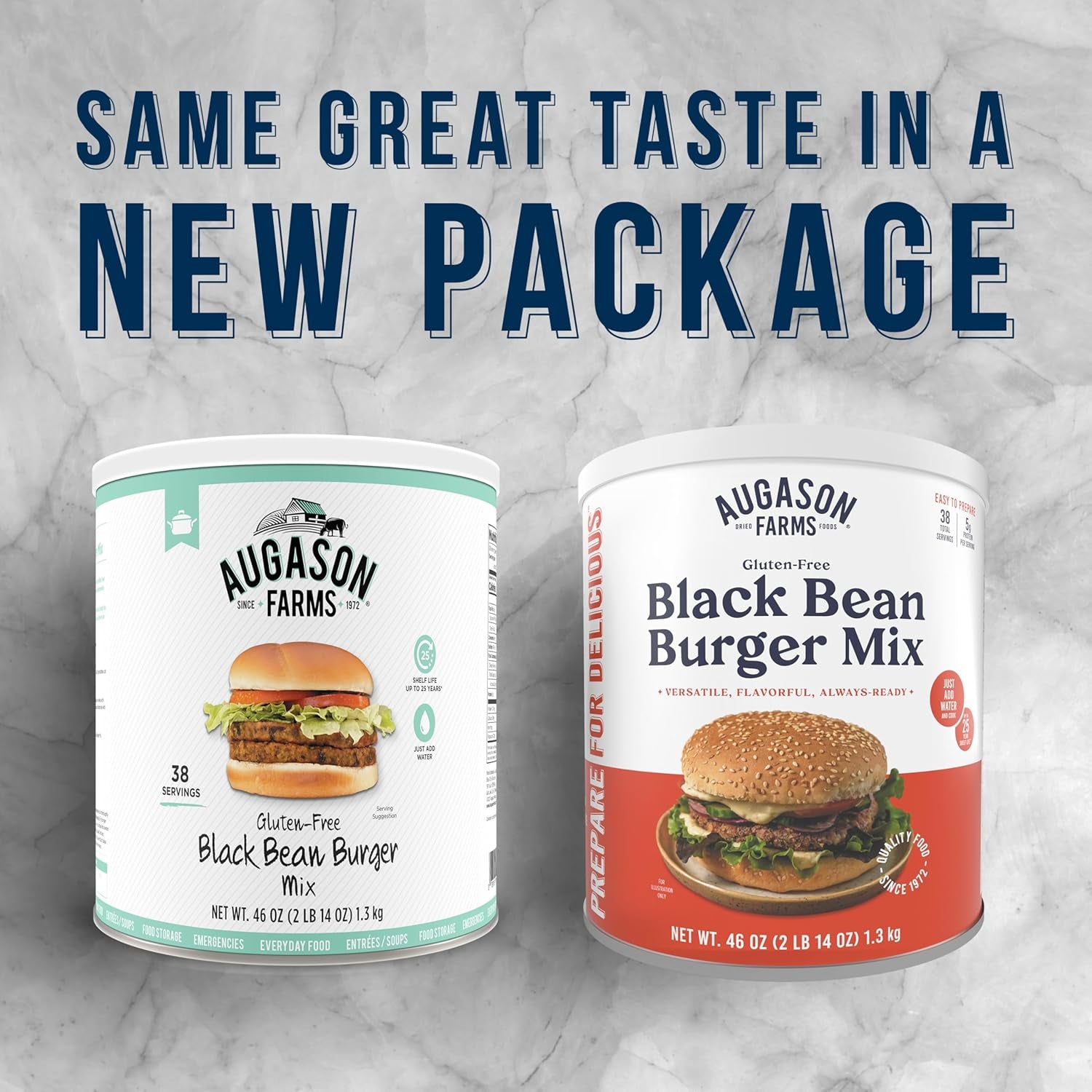 Black Bean Burger Mix Can, Certified Gluten Free, Emergency Food Supply, Everyday Meals, 38 Servings