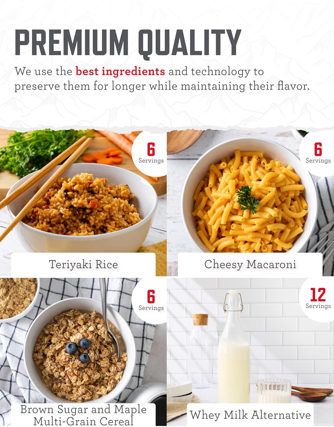 Emergency Food Supply - 72 Hour Survival Kit, 30 Servings of Protein Meals, Freeze Dried Food for Backpacking, Camping Essentials & Disaster Prepping Supplies, up to 25 Year Shelf Life