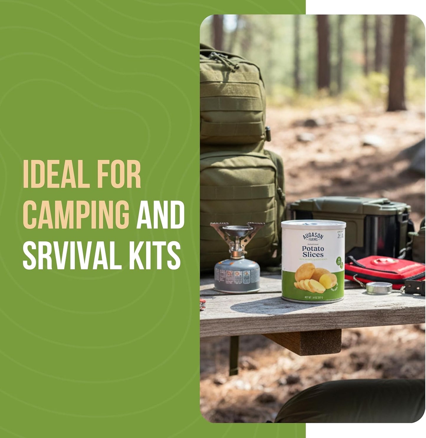 Dehydrated Potato Slices Emergency Food Supply, 15 Servings, 25 Year Shelf Life, Certified Gluten Free Sliced Potatoes - Dehydrated Meals, Survival Food Camping Essentials Can