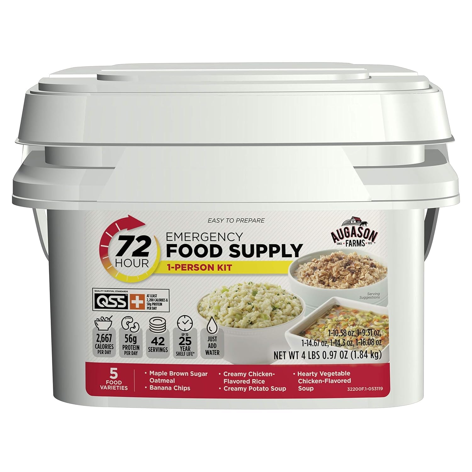 72-Hour 1-Person Emergency Food Supply Kit 4 Lbs 1 Oz