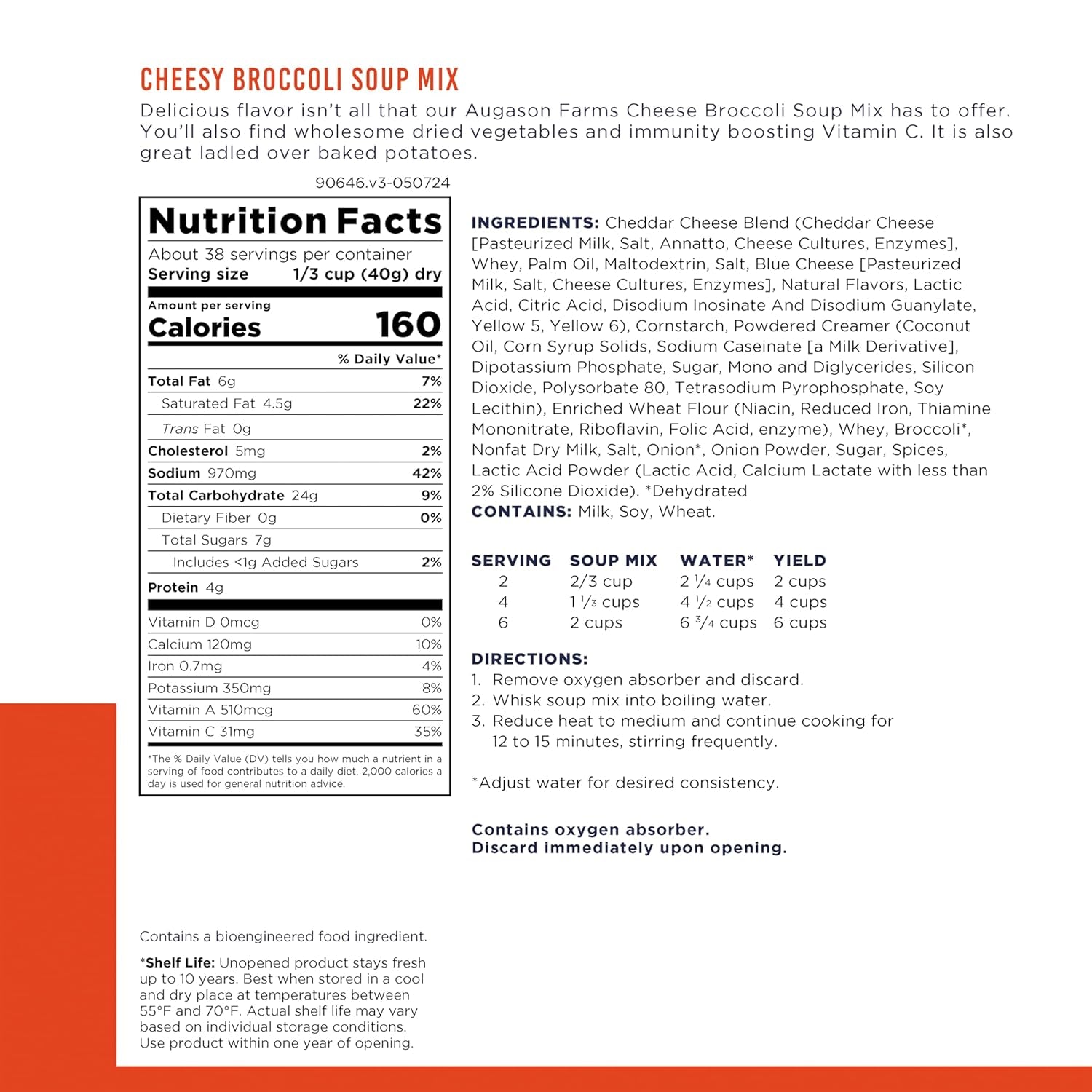 Cheesy Broccoli Soup Mix Can, Emergency Food Supply, Everyday Meals, 38 Servings