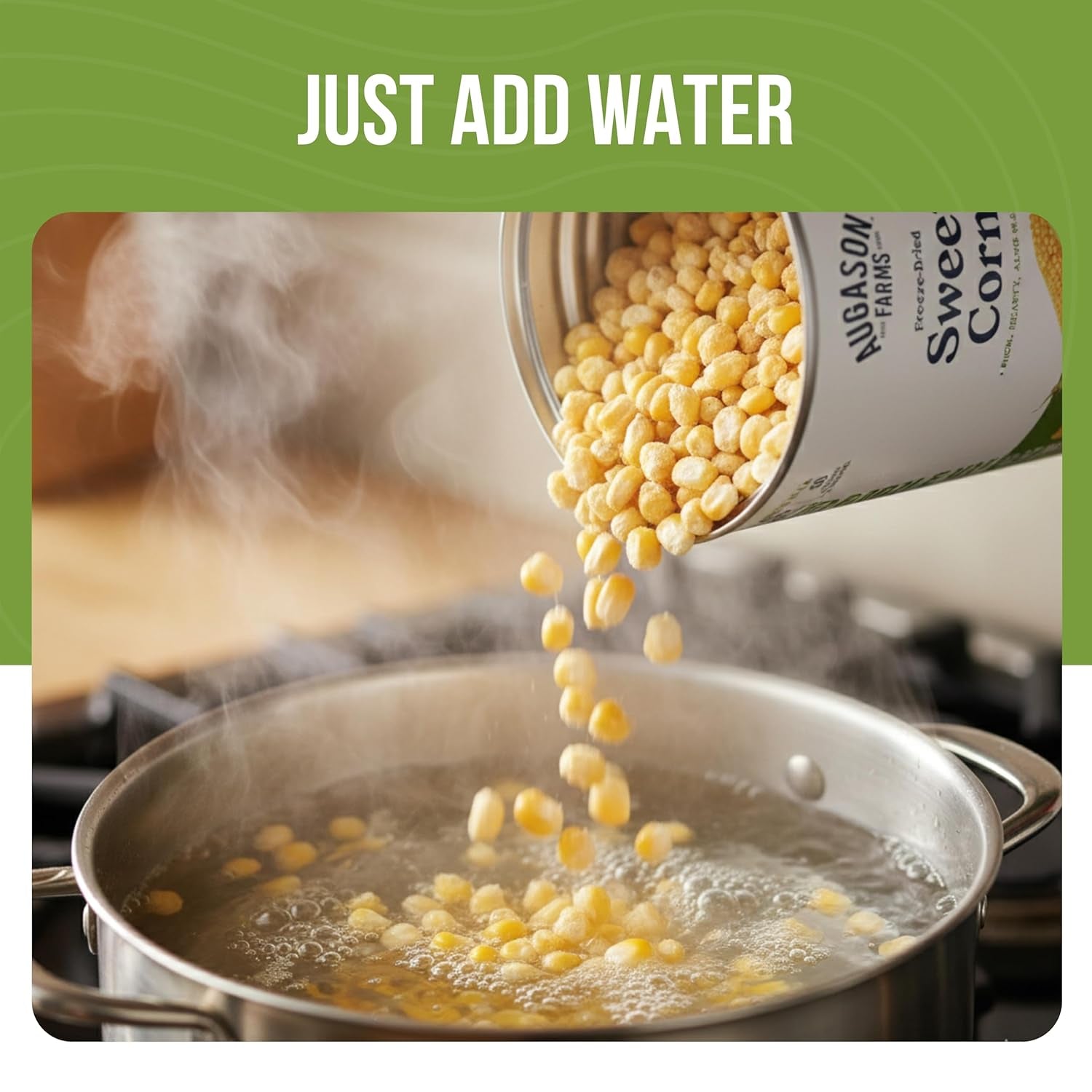 Freeze-Dried Sweet Corn Emergency Food Supply, 30 Servings, 30 Year Shelf Life, Great for Cooking, Side Dishes, and Snacks - Dehydrated Meals, Survival Food Camping Essentials Can